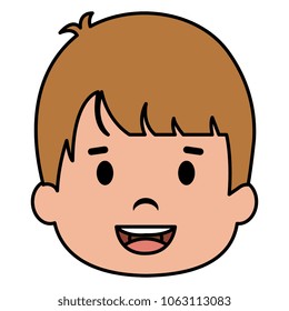 happy little boy head character