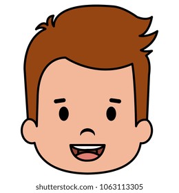 happy little boy head character