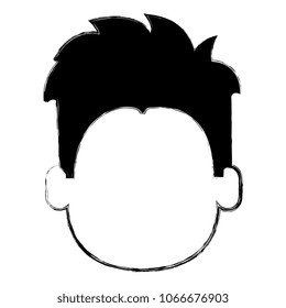 happy little boy head character