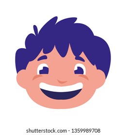 happy little boy head character