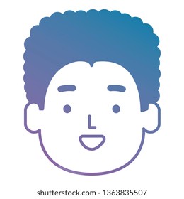 happy little boy head character