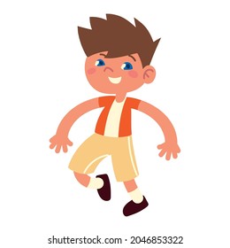 happy little boy icon isolated