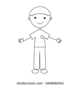 Happy little boy. Isolated over white background. Vector illustration.