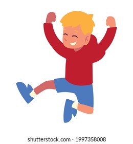 happy little boy isolated style