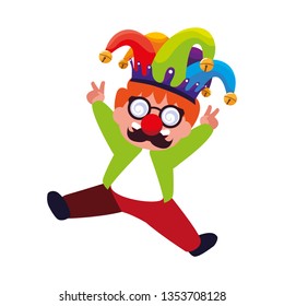 happy little boy with mask crazy