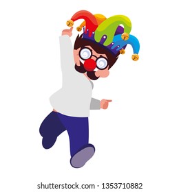 happy little boy with mask crazy