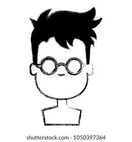 happy little boy shirtless character