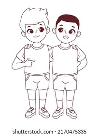 happy little boys comic characters