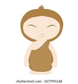Happy little cartoon caveman.  Probably not scientifically accurate, but cute!  Matching animals also available.  Transparent background in vector file.