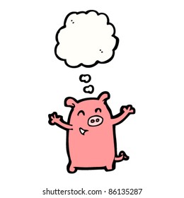 happy little cartoon pig