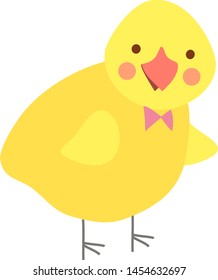 Feliz polluelo, ilustración, vector sobre fondo blanco.