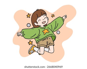 A Happy Little Child Playing, Vector File, Cool and Unique Design, Perfect for Your Design Needs