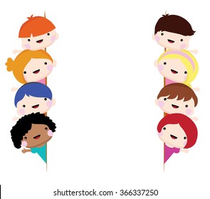 happy little children background for fun, education and party
