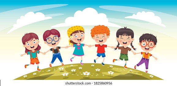 Happy Little Children Having Fun