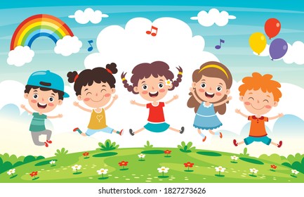 Family Celebrate Birthday Park Illustration Stock Vector (Royalty Free ...