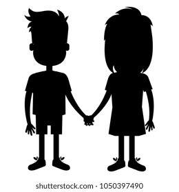 happy little couple characters