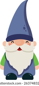 Happy Little Garden Gnome with Blue Hat

