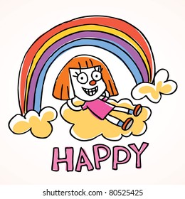 happy little girl