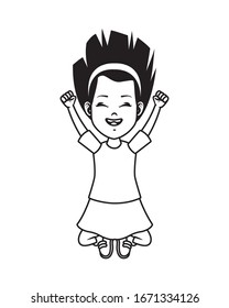 happy little girl avatar character vector illustration design