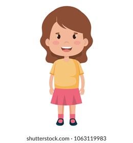 happy little girl character