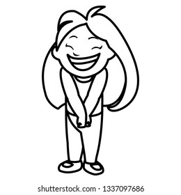happy little girl character