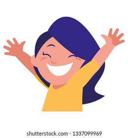 happy little girl character