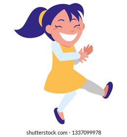 happy little girl character