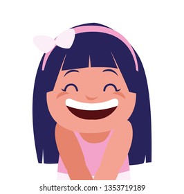 happy little girl character
