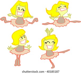 Happy little girl dancing