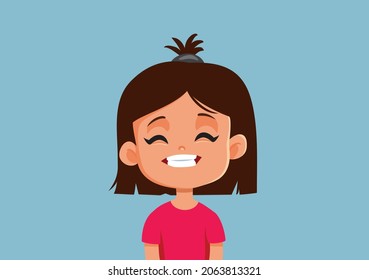 Happy Little Girl Grinning Face Vector Cartoon

Child smirking with excitement reacting positive
