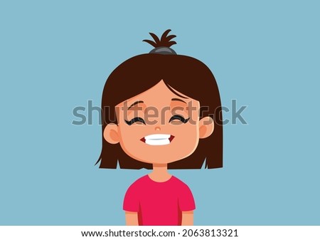 Happy Little Girl Grinning Face Vector Cartoon

Child smirking with excitement reacting positive
