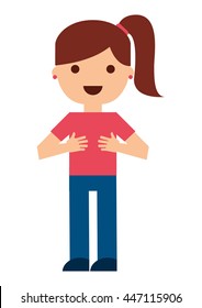 happy  little girl isolated icon design, vector illustration  graphic