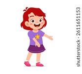 Happy Little Girl Smiling with Open Arms, Ready for a Hug and Wearing Purple Clothes