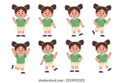 Happy Little Girl Waving Hand	