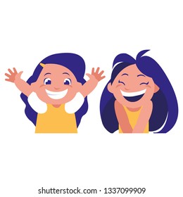 happy little girls celebrating