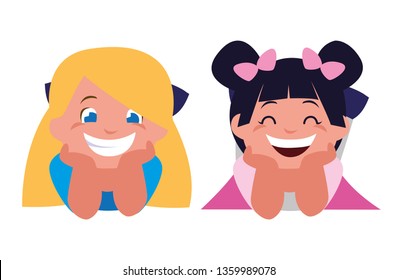 happy little girls characters