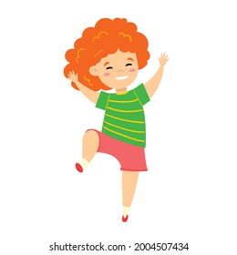 Niño feliz aislado en un estilo plano con fondo blanco