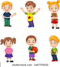 Happy Little Kids Collection Set Stock Vector (Royalty Free) 1447793333 ...