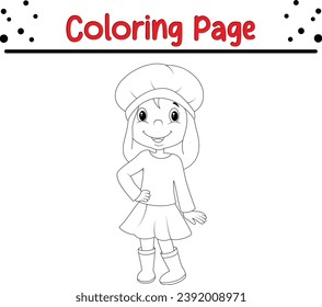 happy little kids coloring page