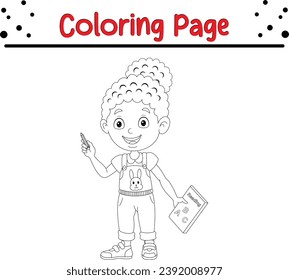 happy little kids coloring page