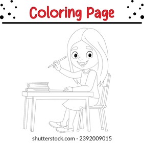 happy little kids coloring page