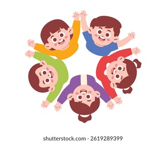 Happy Little Kids Looking Up