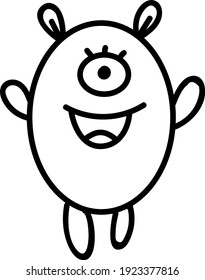 Happy little monster, illustration, vector on white background.