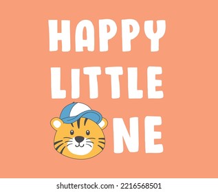 happy little one, happy little tiger, cute tiger wearing cap