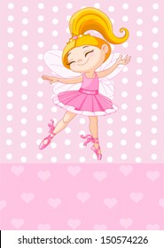  Happy little princess over pink background