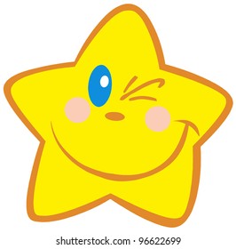 Happy Little Star Winking. Jpeg version also available in gallery.