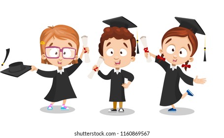 A Kid Holding Certificate Stock Illustrations, Images & Vectors ...