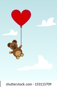 happy little teddy bear and a hearth