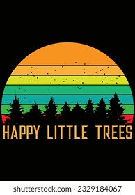 Happy little trees vector art design, eps file. design file for t-shirt. SVG, EPS cuttable design file svg