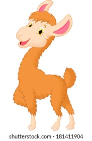 Happy llama cartoon